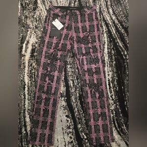Embellish pink and black distressed stacked jeans #distresseddenim